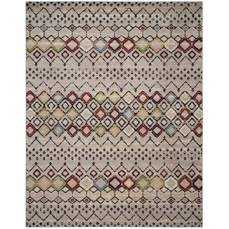 Safavieh 8 x 10 ft. Amsterdam Power Loomed Large Rectangle Area Rug Light Grey & Multi AMS108G-8